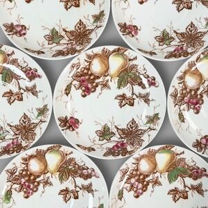 Vintage Mid Century Nasco Fruit Arbor Saucer Japan‎ Ironstone 6" Cottagecore